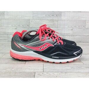 Women's Saucony Everun Ride 9 Athletic Running Shoes Sneakers S10318-1 Gray Pink